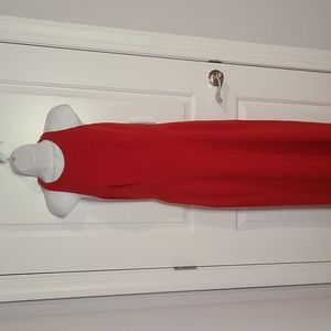 Lauren Ralph Lauren Red Halter Evening Gown